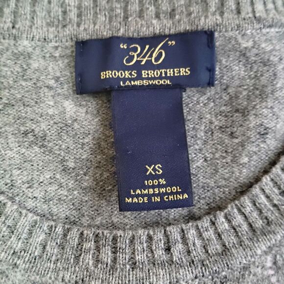 BROOKS BROTHERS Grey Pastel Argyle Sweater Size XS Lambswool Preppy Y2K - Picture 7 of 8